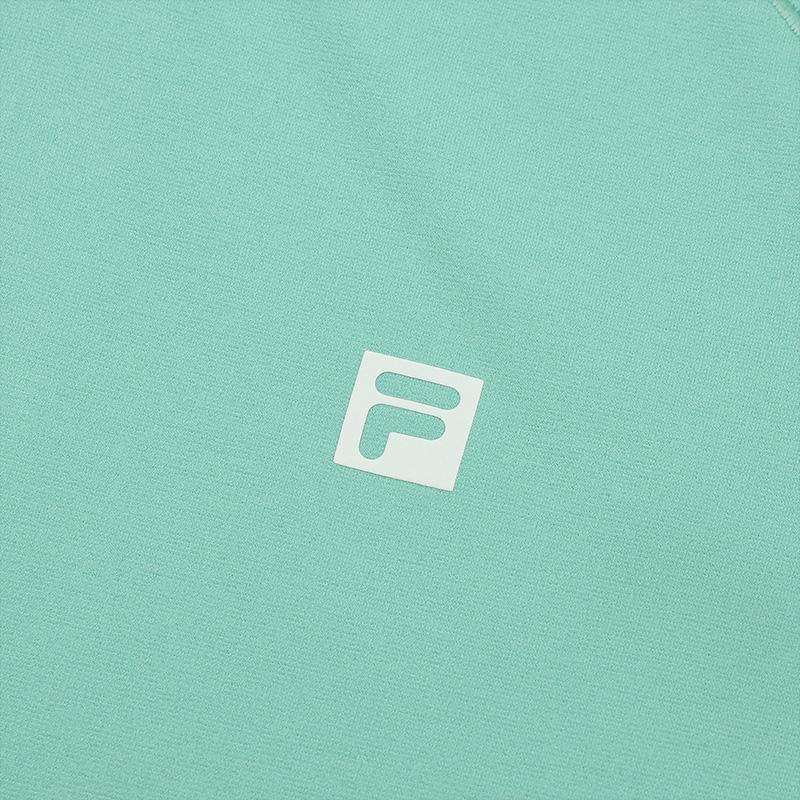 Fila Stand Collar Half Zip Knit Long Sleeve T-Shirt Women Tops Gray-Green A11W517203FGN