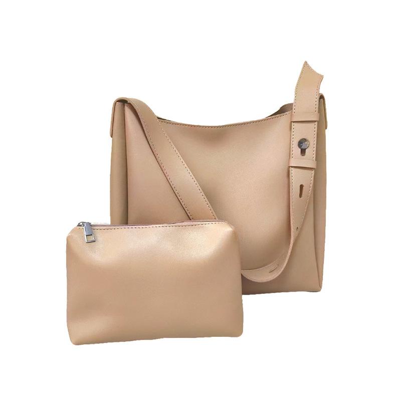 Two-piece Set Women's Bag Bucket Bag Women's Spring Retro Large-capacity Commuter Mother and Child Bag Shoulder Armpit Bag