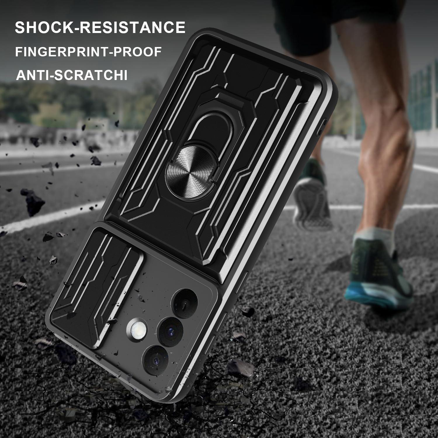 

For Samsung Galaxy A56 5G Case PC+TPU Kickstand Phone Back Cover with Camera Slider Sapphire