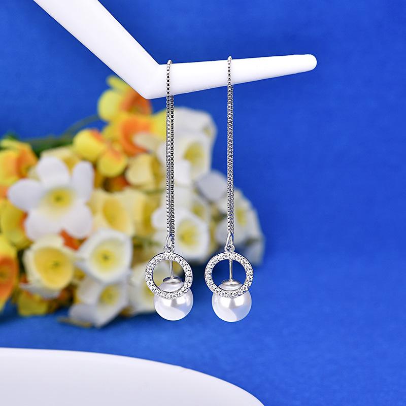 Lindon Kolczyki ze stopu miedzi z cyrkoniami Kolczyki wiszące dla kobiet Prezenty weselne