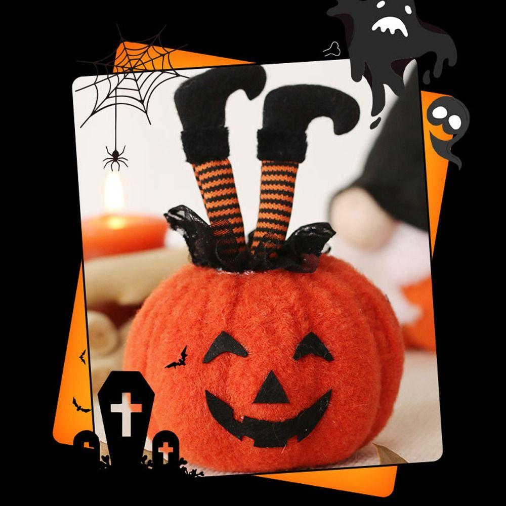 Soft Pumpkin Throw Pillow Funny Witches Boot Leg Pumpkin Doll Pumpkin Plush Toy Home Decoration