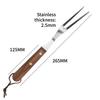 Stainless Steel Bbq Skewers With Wooden Handles For Outdoor Grilling And Meat Piercing