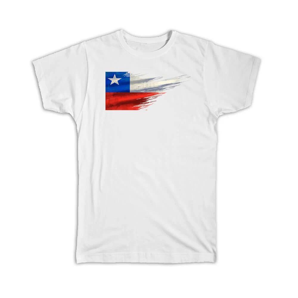 Gift T-Shirt : Chile Flag Modern Country Expat S