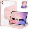 Coque Pour Samsung Galaxy Tab S11 Ultra/S10 Ultra/S9 Ultra/S8 Ultra, Rotatif Avec Porte-Stylet Rose