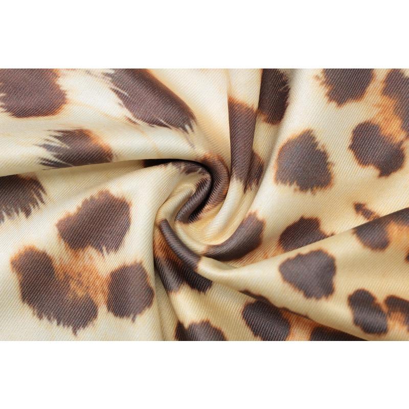 Robe moulante sans manches à imprimé léopard et col carré en dentelle, style sexy et tendance, pour femme