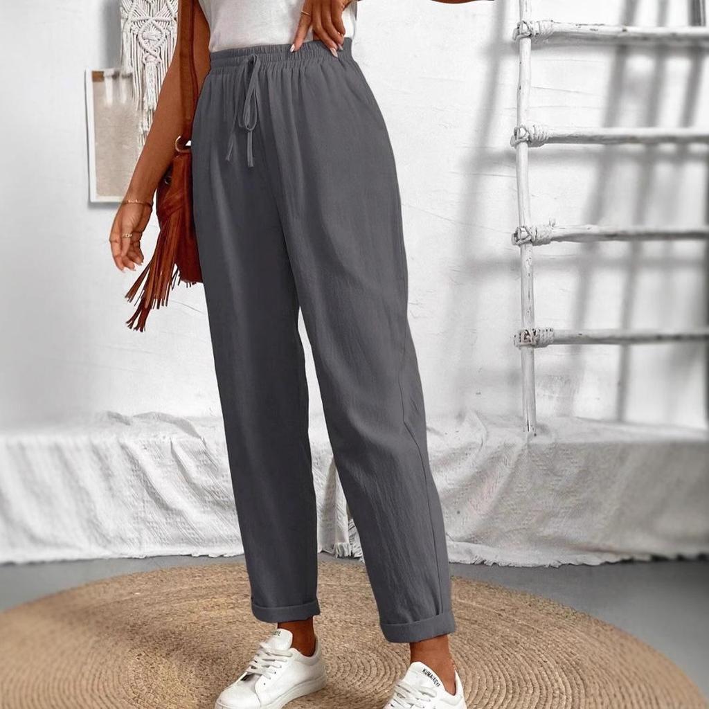 2026 Spring/Summer Women's Striped Elastic Waist Casual Pants