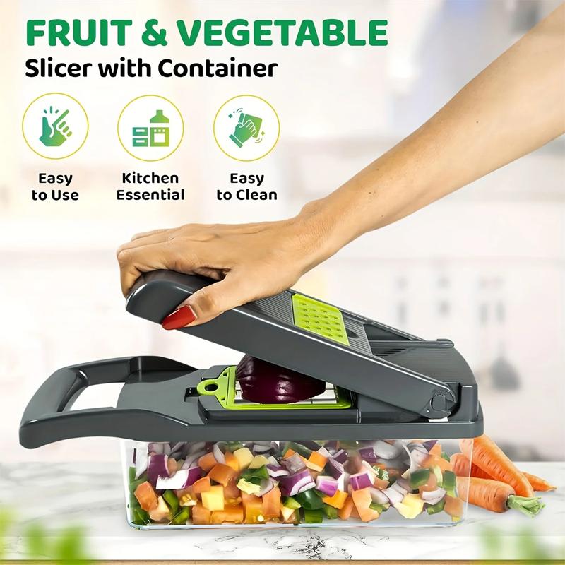Hot 16Pcs Set Vegetable Chopper Onion Chopper Handle Food Grate Food Chopper Kitchen Vegetable Slicer Dicer Cut Potato Shredder