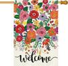 Baccessor Spring Summer Welcome House Ag Double Sided  Burlap,oral Owers Large Garden Ag Porch Patio Front EEL