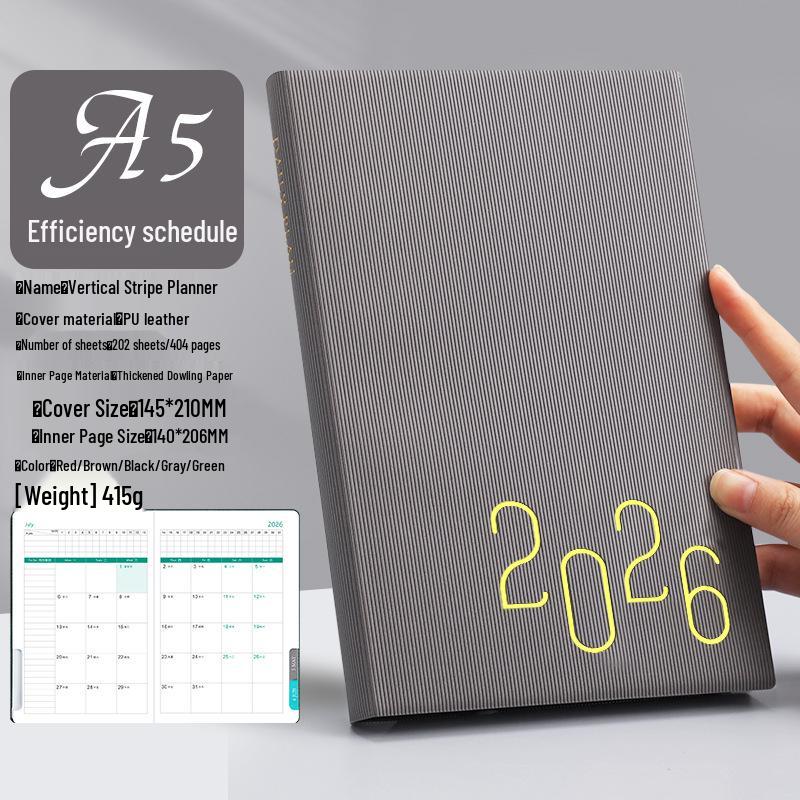 2026 A4 Daily Planner: Efficient, Thick, Self-Fillable Timeline Notebook