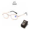 Portable Metal Foldable Reading Glasses Ultralight Men Business Presbyopia Glasses Eyewear With Random Case +0.5To+4.0