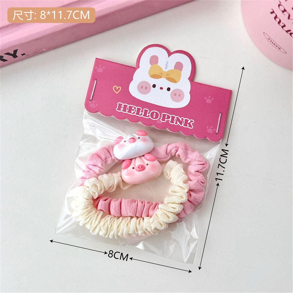 Cute Piggy Hair Clip Set Tie A Ponytail Headband Hair Tie Cartoon Headwear Sweet Girl Side Clip Styling Hair Accessories