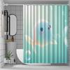 1pc colored small fish pattern shower curtain with hook, bathroom partition, bathroom accessories, home decoration