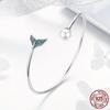 Original Mermaid Tears S925 Sterling Silver Bracelet Inlaid with Shell Beads European and American Fashion DIY Silver Bracelet