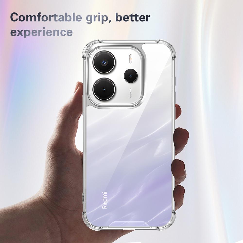 KEYSION Four-Corners Shockproof Transparent Case for Redmi Note 14 4G 5G Soft TPU+PC Clear Phone Cover for Redmi Note 14 5G
