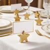 12PCS Gold Table Number Cards Stands Star Heart Shaped Name Card Clips Place Card Holders  Reception