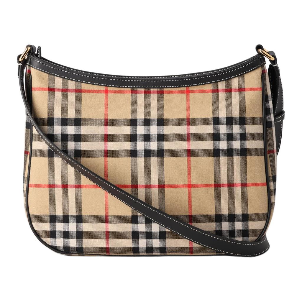 Burberry Classic Check Design Cotton Crossbody Shoulder Bag Women bags Brown 81114151