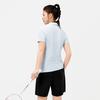 Li Ning Badminton Series Simple Elegant Slim Lightweight Breathable Casual Versatile Polo Shirt T-Shirt Women tops Sky-Blue APLR126-8