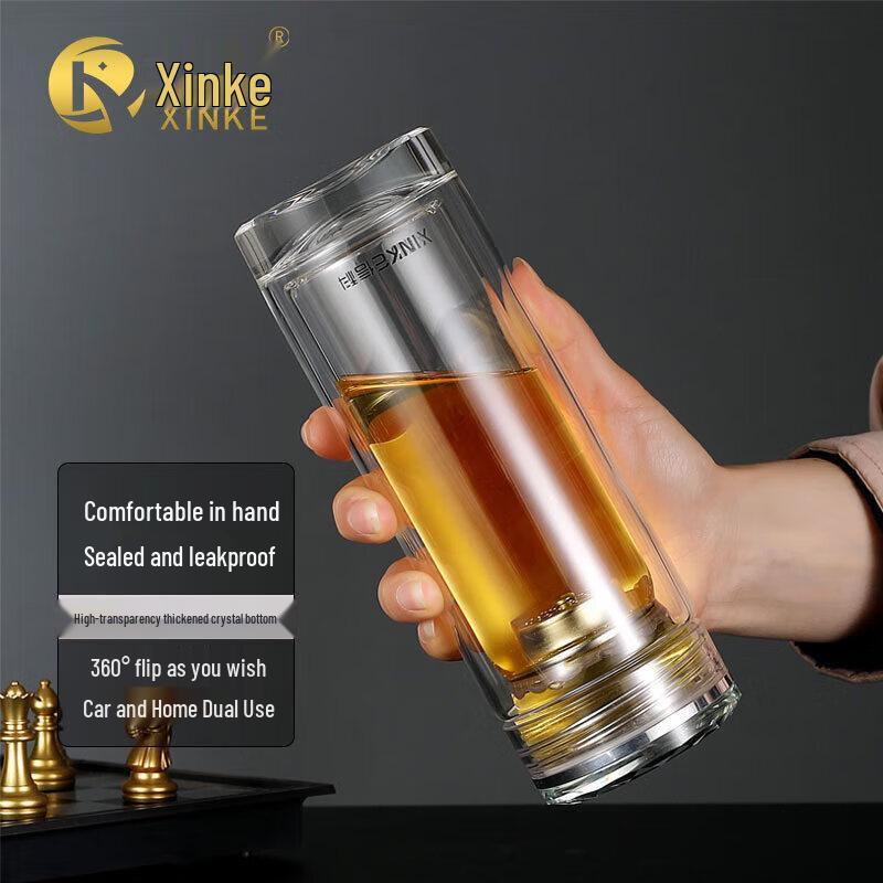 Portable Double-Layer Tea Infuser Glass Bottle