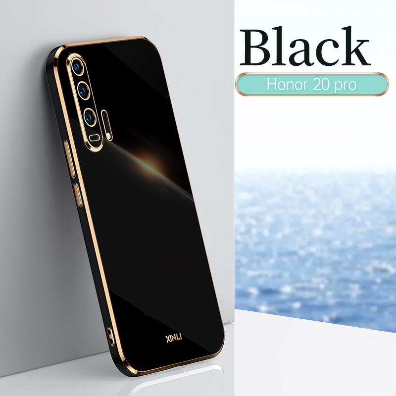 For Honor 20 Pro Case Honor 20Pro Phone Case YAL-AL10 YAL-L41 Back Cover Luxury Square Plating Ring Holder Stand Honor20Pro Case
