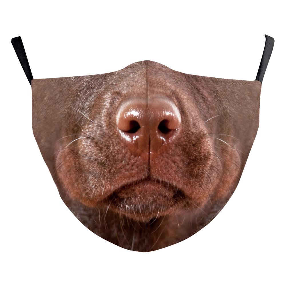 Animal Puppy Funny Mouth Anti-Haze Dustproof Adult Digital Print Protective Mask