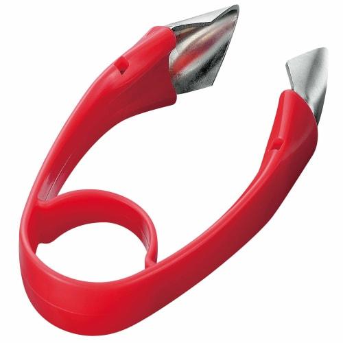 Shimomura Kogyo Full Veggie Smile Sprout and Stem Remover, Made in Japan, FVS-635, Dishwasher Safe, Made in Tsubame-Sanjo, Niigata, Red, 95 x 50 x 30