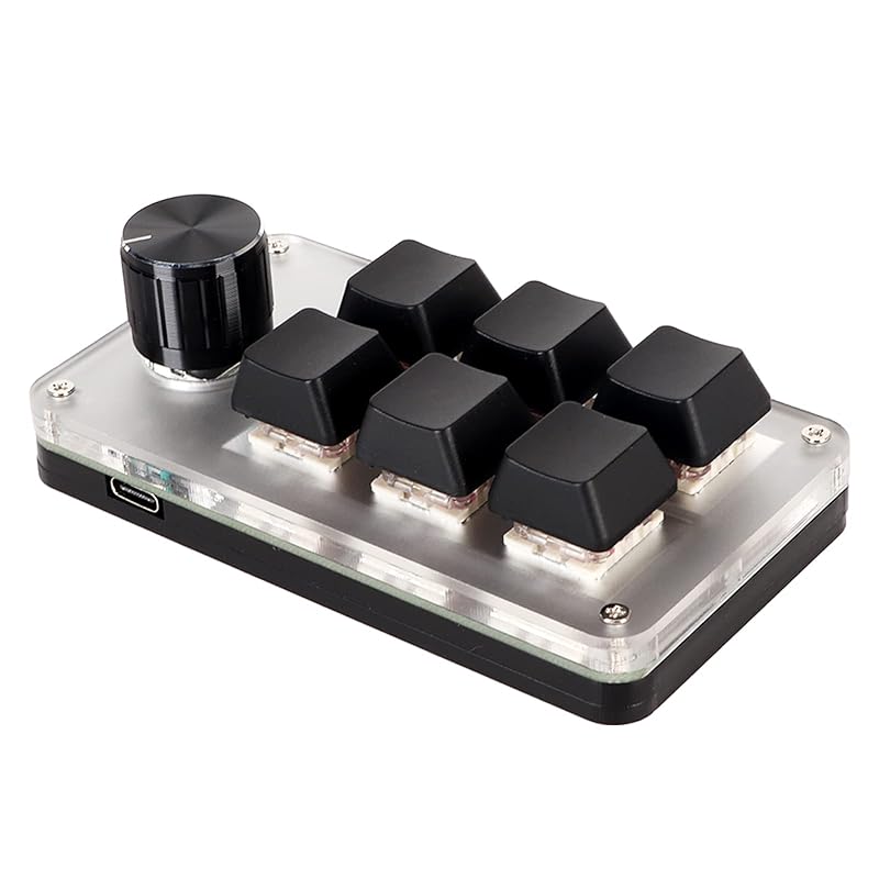 

efficient desktop PC red for workflow switch macro keyboard USB mini keypad (6 keys and 1 knob)