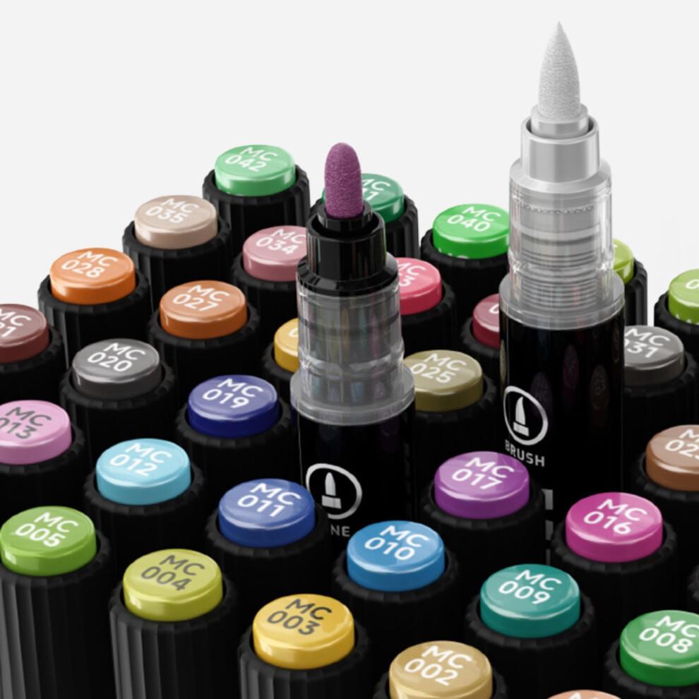 24 Colors Dual-Tip Metallic Acrylic Paint Markers Set, Vibrant Colors, Ideal Gift for Artists and Hobbyists, Works On Multiple Surfaces