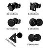 12 Pair Earrings Black Stud Earrings Stainless Steel Hoop Earrings Set Jewelry Piercings for Men Women Punk Gothic Style
