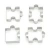 Puzzle 4Pcs Decorating Cookies Cutter Cake Mould Jigsaw Stainless Steel Tool