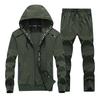 Conjunto masculino primavera outono roupas esportivas masculinas plus size jaqueta com capuz calças masculinas agasalho