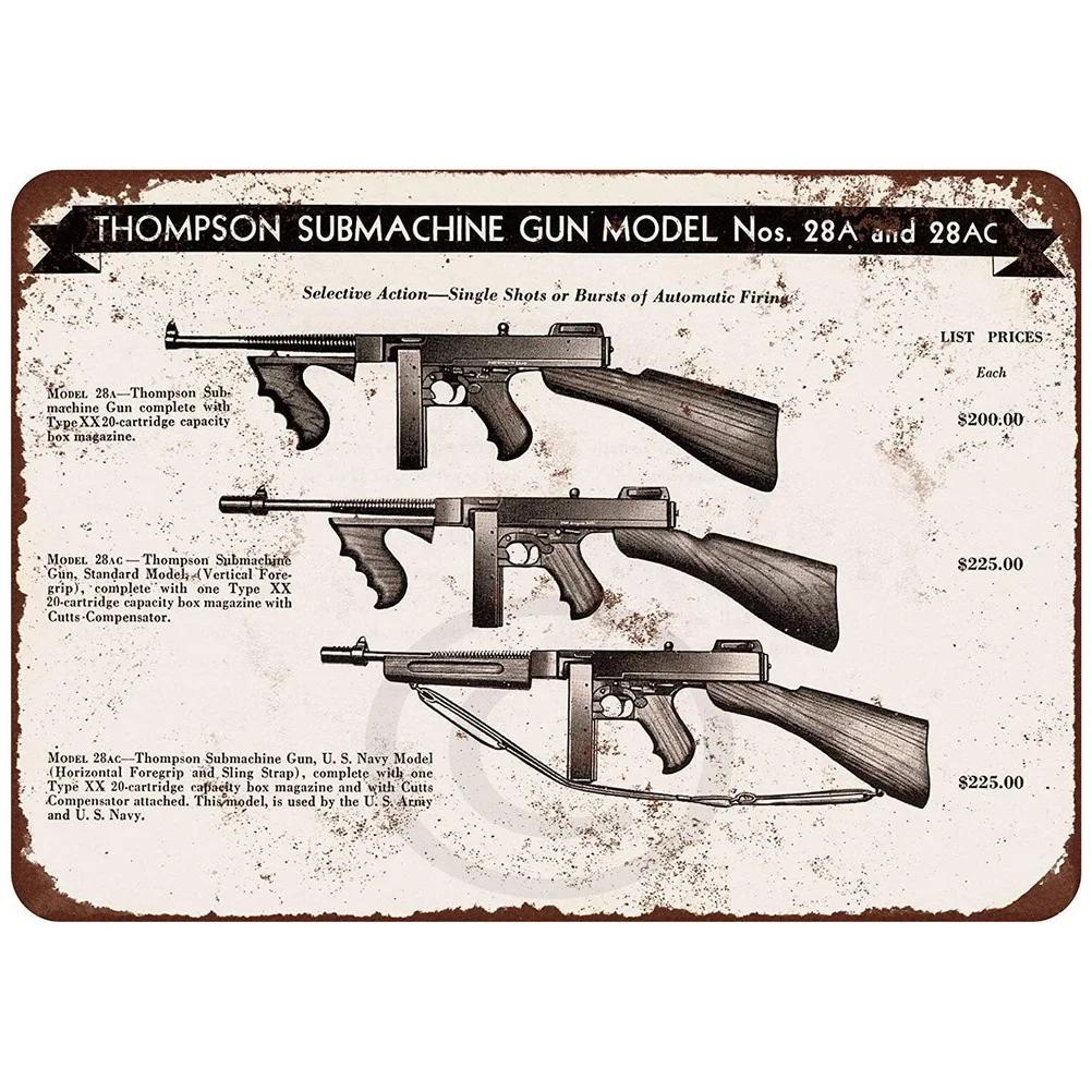 Metal Tin Signs Pistol Victory Wall Decoration Plaque Vintage Art Poster Iron Painting for Man Cave Home Cafe Garden Club Bar