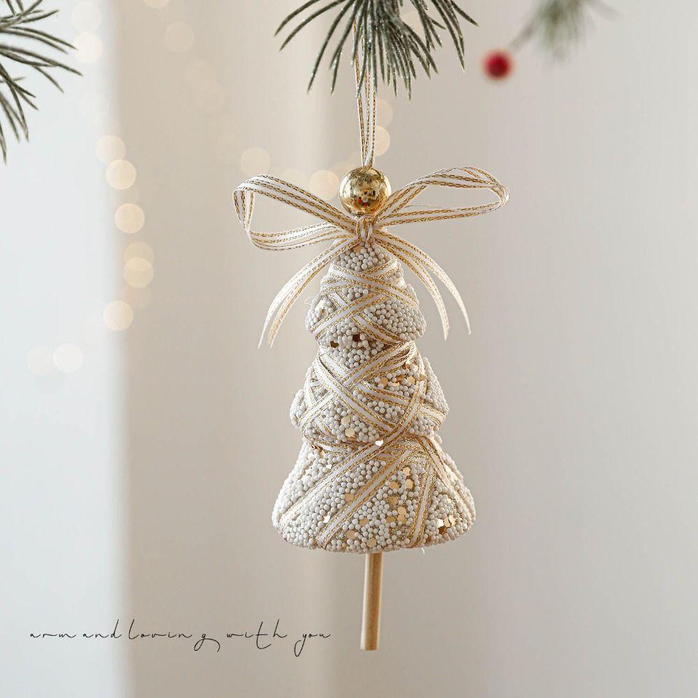 champagne Christmas Hanging Decoration glitter Wrap cloth Hanging Pendants Christmas tree Foam Christmas Tree Ornament