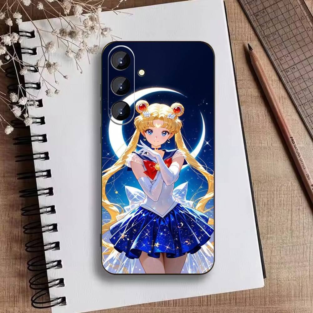 Cartoon D-Sailor M-Moons Phone Case For Samsung Galaxy A73,A21s,A22,A31,A52,A53,A71,A41Soft Black Shell