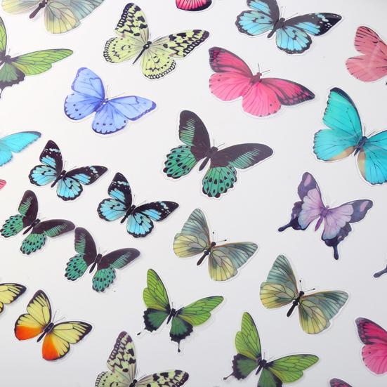 3D Butterfly Wall Decals Removable Colorful Butterfly Wall Stickers DIY Wall Art Murals for Babys Bedroom TV Background Living Room