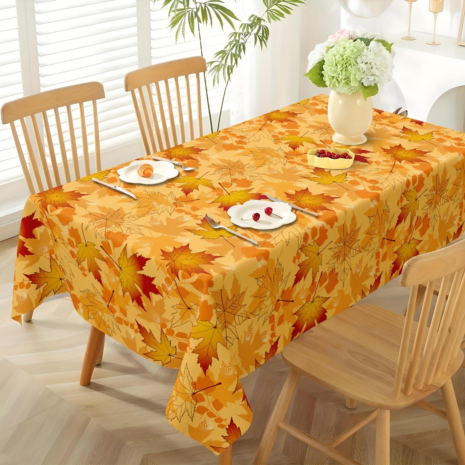 Herfstbladeren Rechthoekige Tafelkleed voor Tafeldecoratie Keuken Eetkamer Waterdicht Herbruikbaar Tafelkleed voor Tafels Binnen Buiten 140x140cm