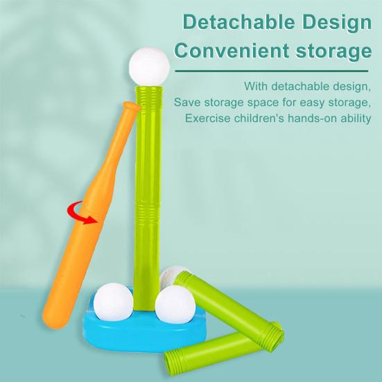 1 Set Tee Ball Set Detachable Burr-free Portable Environmentally Friendly Easy Storage Entertainment