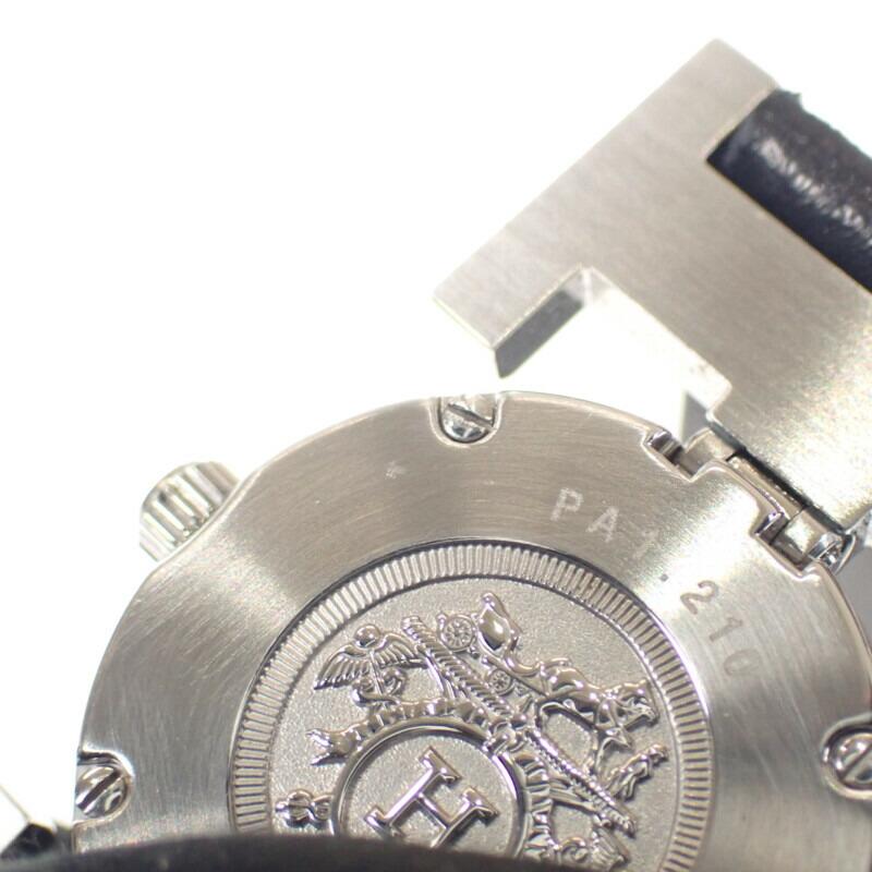 HERMES PA1.210 Watches Stainless Steel/leather Women SilverDial