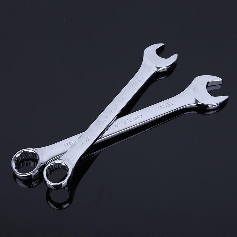 Two-Use Mirror Polished Open-End Combination Double-Head Quick Ratchet Wrench - Irregular Shape