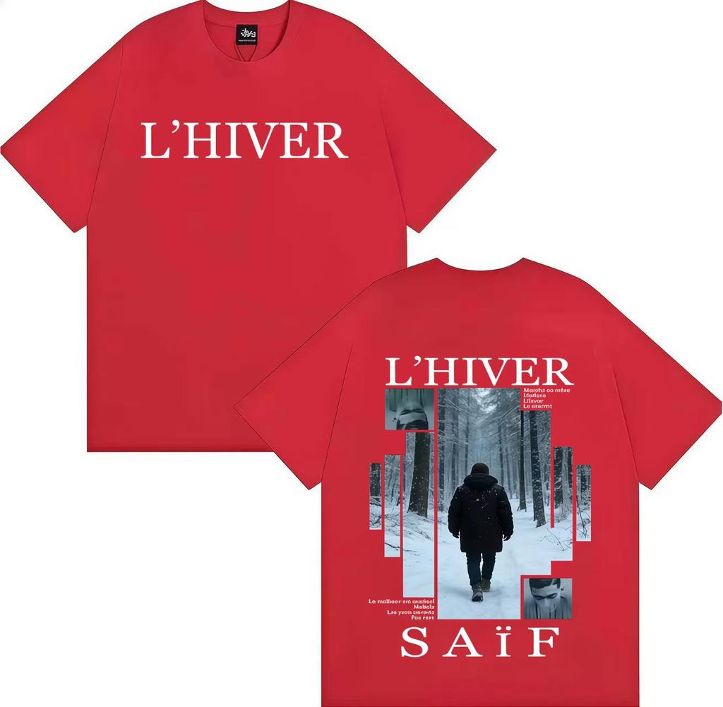 Rapper LHIVER Saif Album Merch Tee Shirt Unisexs Gothic Fashion Short Sleeve Tshirts Unisex Vintage Cotton Tshirt Fans Clothing