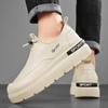 Autumn Beige Men Leather Casual Shoes Designer Platform Casual Sneakers Comfort Slip-on Loafers Shoes Man mocasines de hombre