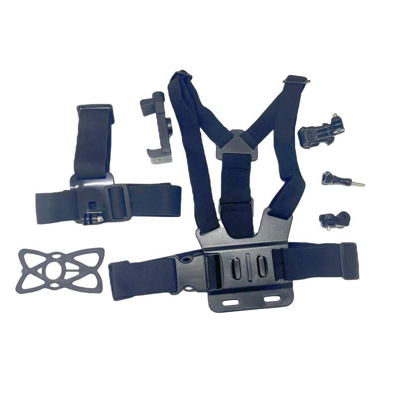 Outdoor Chest & Head Strap Mount for First-Person View Phone Filming