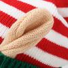 Knitted Acrylic Christmas Hats striped With Ear Top Winter Outdoor Wool Ball Daily Wear