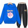 Herbst Hoodie Sailor Moon Print Kinder Mädchen Rosa 3-12 Jahre Sweatshirt+Hose Sport Pullover Jacke Freizeit Mode Anime Set