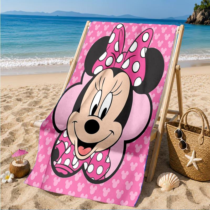 Pink Mouse Artwork Printed Microfiber Beach Towel, Soft And Absorbent, Quick-Dry, Ideal for Summer Travel, Beach Essential, Swimming Pool