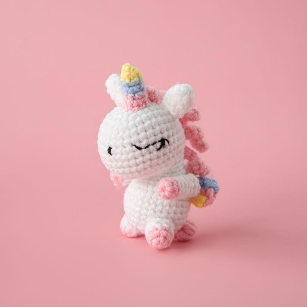Funny Crochet Positive Energy Unicorn Dolls Home Room Decoration Handmade Knitted Unicorn Desktop Ornament Christmas Gifts