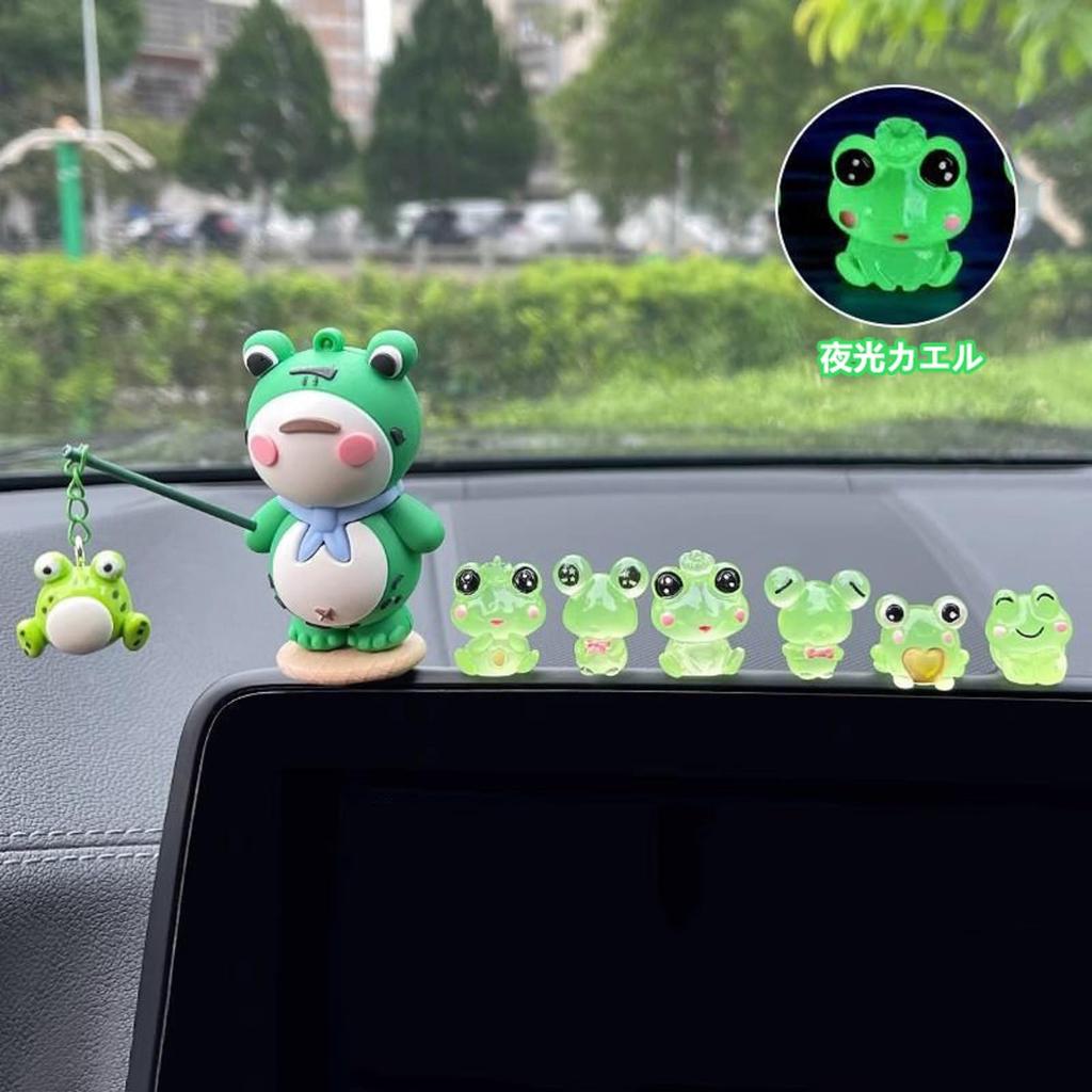 Car Decoration, Frog, Luminous Frog, Cute, Mini Car Accessory, Car Accessory, Animal Decoration, Frog,