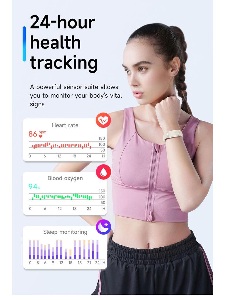 G69 Bluetooth Sports Bracelet: No-Screen Design, Heart Rate, Body Temperature & Blood Oxygen Monitor.