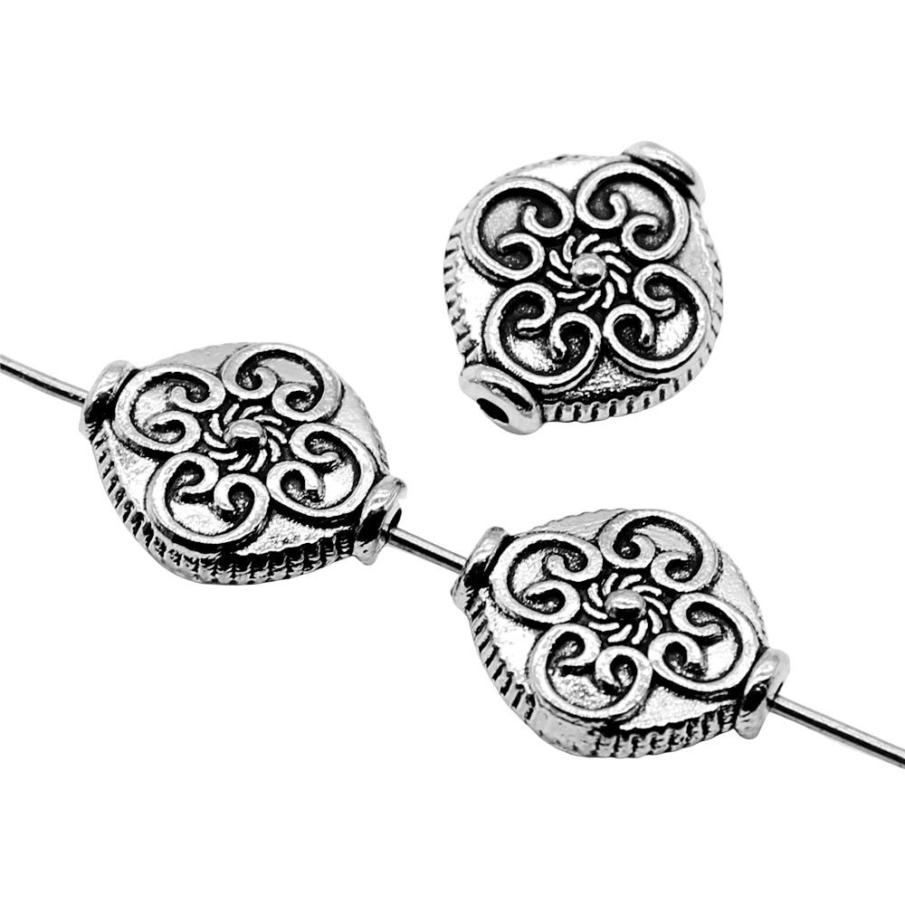 

4шт Бусины Античное серебро Цвет Цинковый сплав 12X14mm