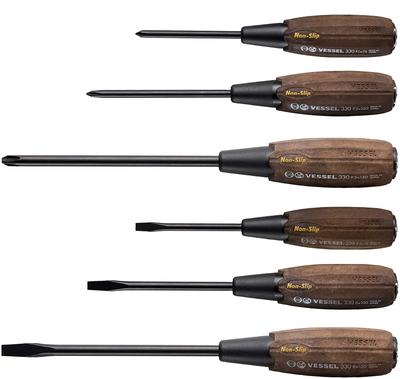 VESSEL Woody Penetration Driver with Set of 6 336PS Non-Slip Grip, (Boxed),