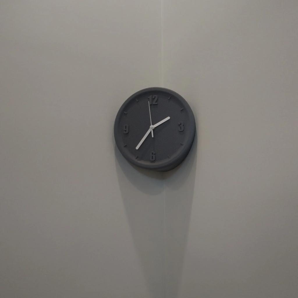 3D Printed Corner Wall Clock Decor Free Punching Silent Watch with Cover Hole Simple Modern Artistic Living Room Decoration